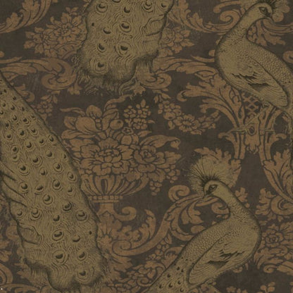 Byron Wallpaper - Metallic Gold & Bronze on Charcoal - 94/7036