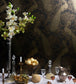Byron Wallpaper - Metallic Teal & Metallic Gilver on Olive - 94/7037