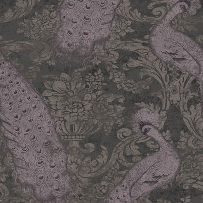 Byron Wallpaper - Metallic Lilac Grey & Mink on Charcoal - 94/7040