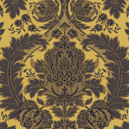 Coleridge Wallpaper - Charcoal on Yellow - 94/9049