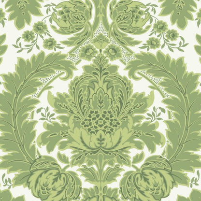 Coleridge Wallpaper - Leaf Green on White - 94/9050
