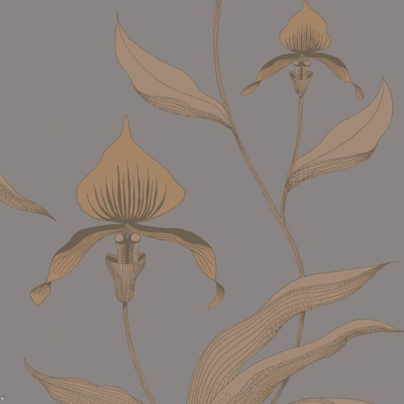 Orchid Wallpaper - Metallic Bronze & Soot - 95/10056