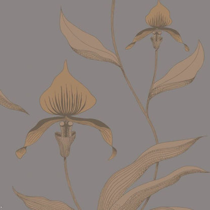 Orchid Wallpaper - Metallic Bronze & Soot - 95/10056