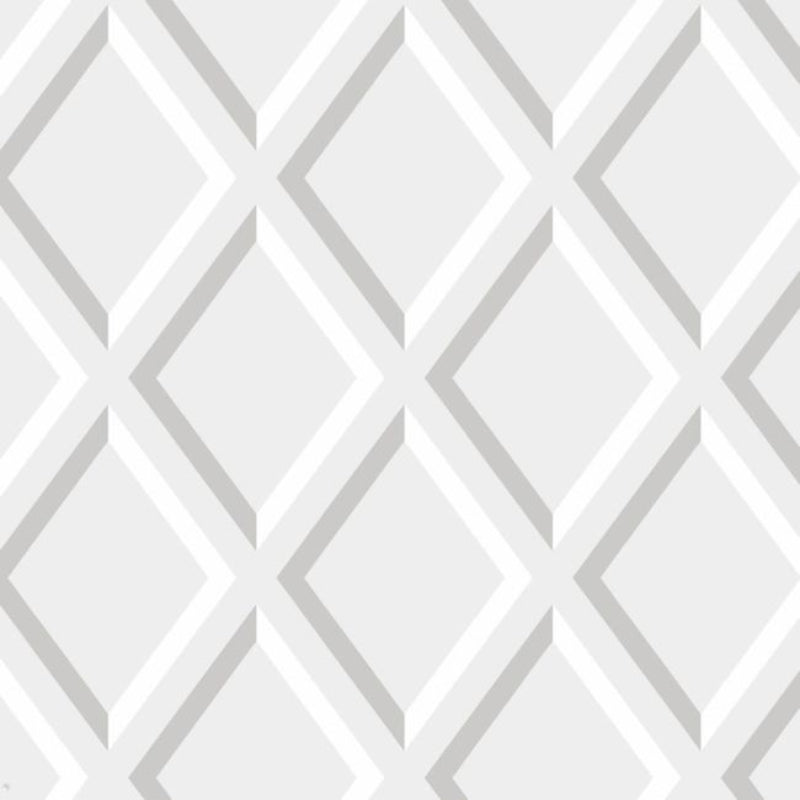 Pompeian Wallpaper - Silver & White on Lilac Grey - 95/11061