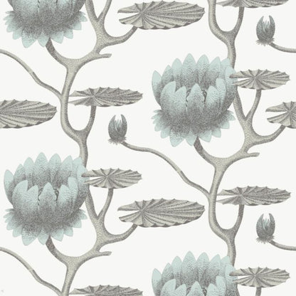 Summer Lily Wallpaper - Print Room Blue on Chalk - 95/4022