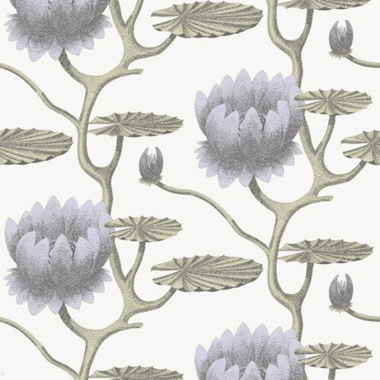Summer Lily Wallpaper - Soft Purple on White - 95/4023