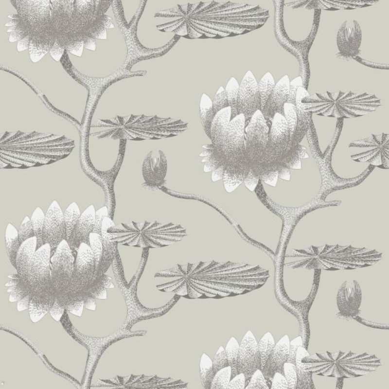 Summer Lily Wallpaper - White on Stone - 95/4025