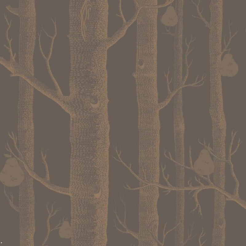 Woods & Pears Wallpaper - Metallic Bronze on Charcoal - 95/5028