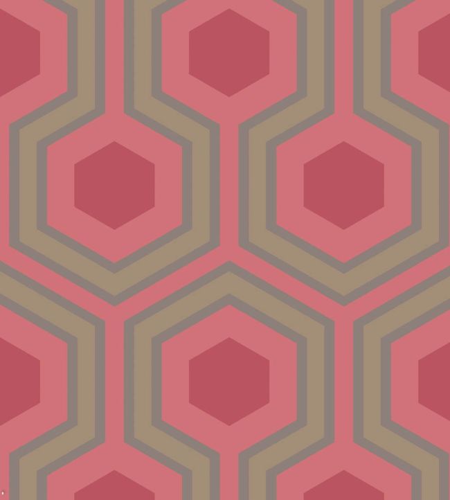 Hicks' Grand Wallpaper - Metallic Bronze & Red on Ruby - 95/6038