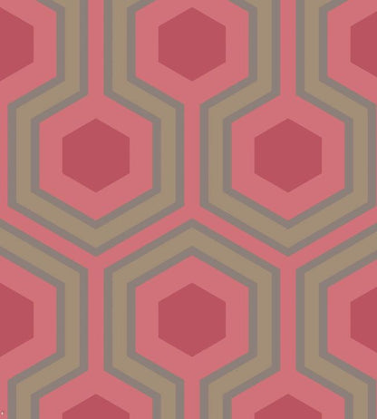 Hicks' Grand Wallpaper - Metallic Bronze & Red on Ruby - 95/6038