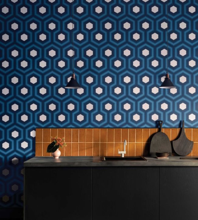 Hicks' Grand Wallpaper - Metallic Bronze & Red on Ruby - 95/6038
