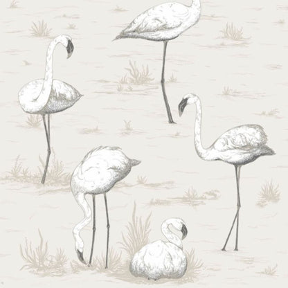 Flamingos Wallpaper - Chalk & Soot on Snow - 95/8046