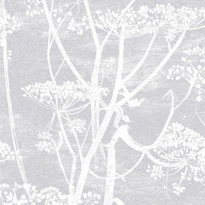 Cow Parsley Wallpaper - White & Heath Grey - 95/9049