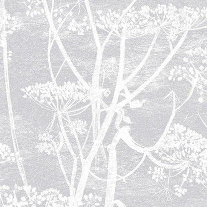 Cow Parsley Wallpaper - White & Heath Grey - 95/9049