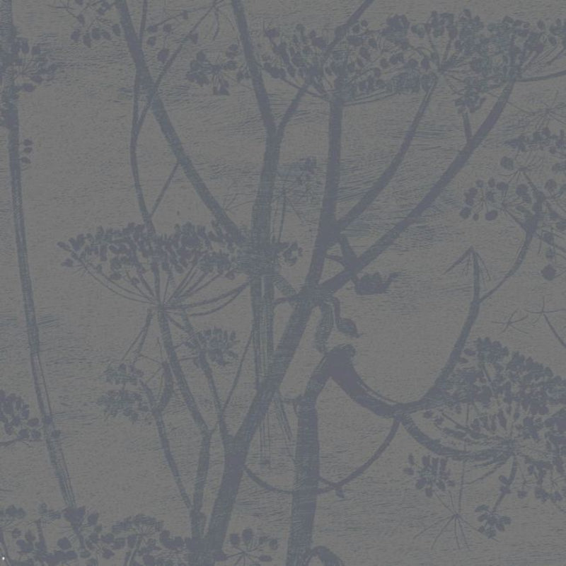 Cow Parsley Wallpaper - Charcoal & Metallic Gilver - 95/9050