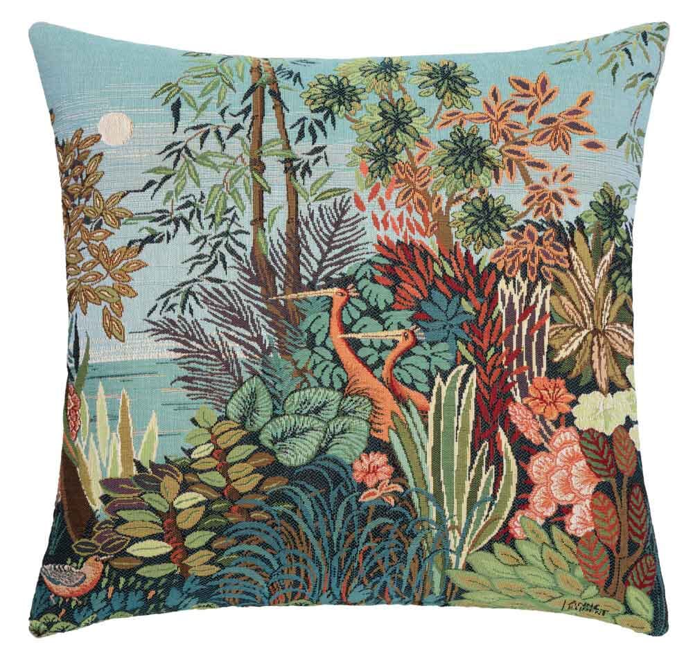 Tropical Birds II Regular Cushion with Feather Filler 