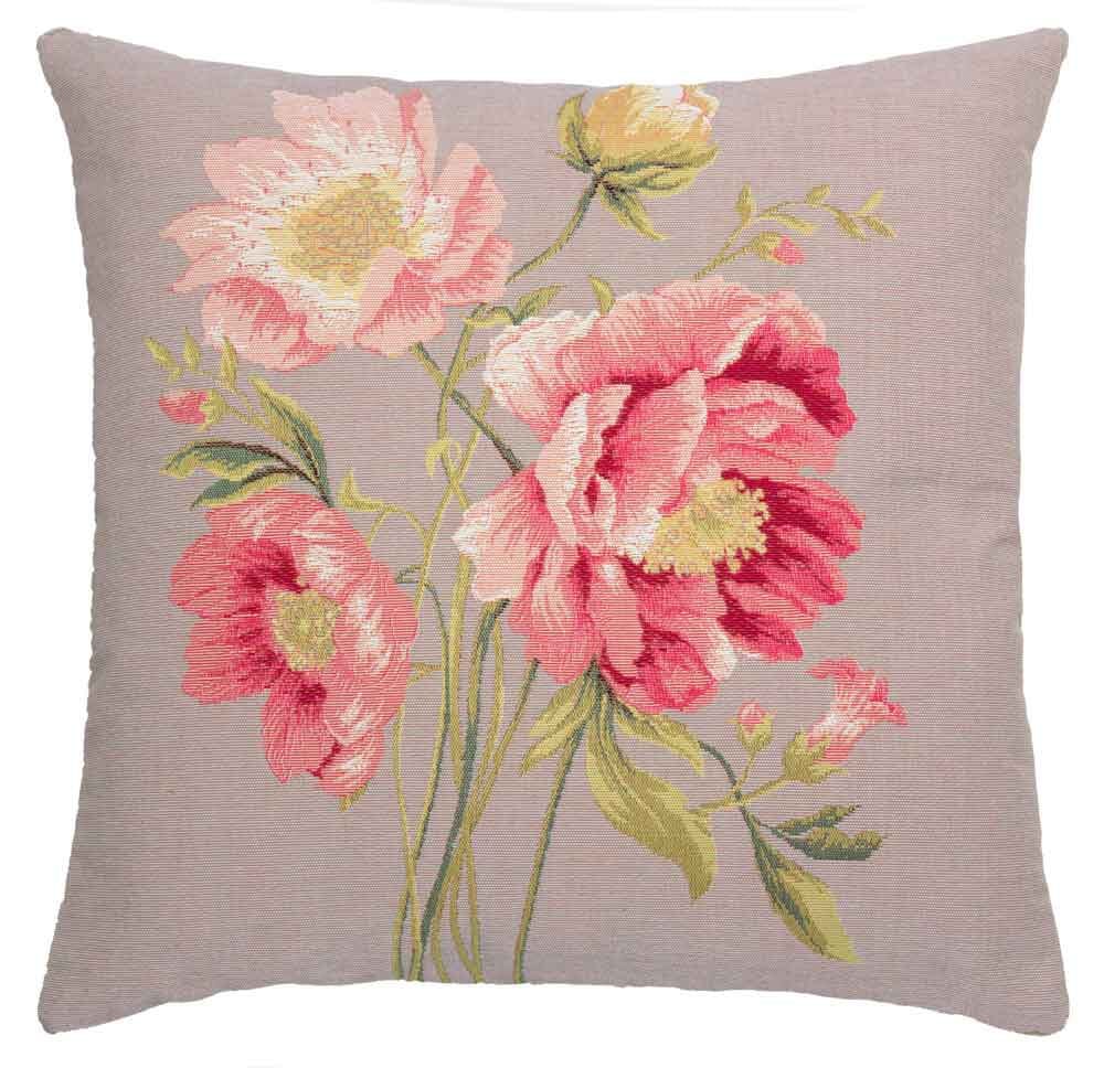 Japanese Flowers I Regular Cushion with Feather Filler 