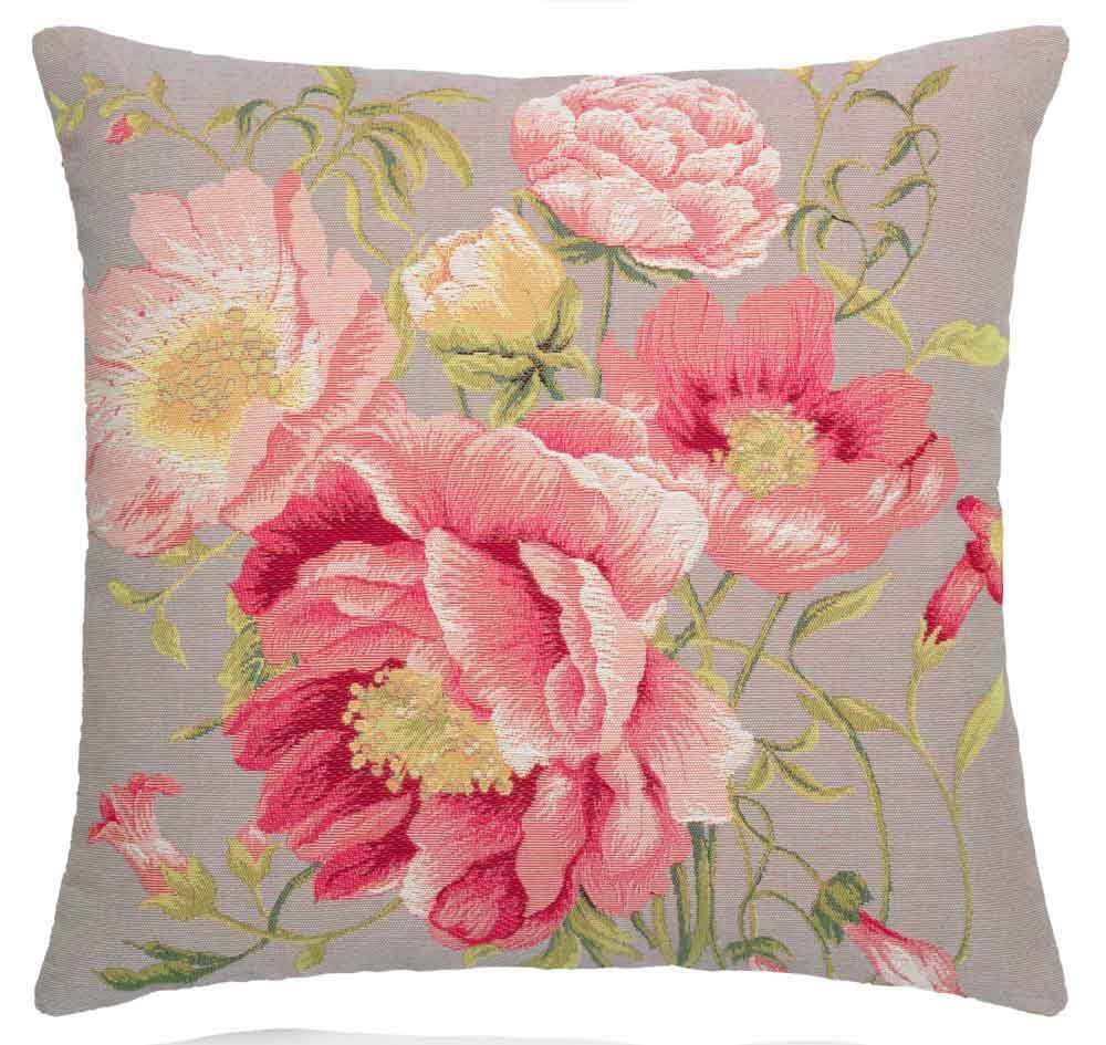 Japanese Flowers II Regular Cushion with Feather Filler 