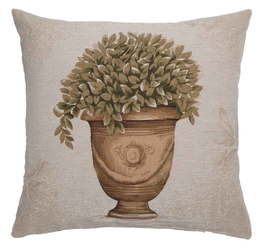 Bay Leaves Regular Cushion with Feather Filler 