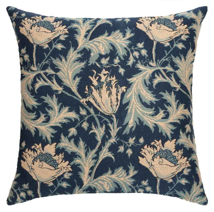 Anemone Blue Silver Regular Cushion with Feather Filler 