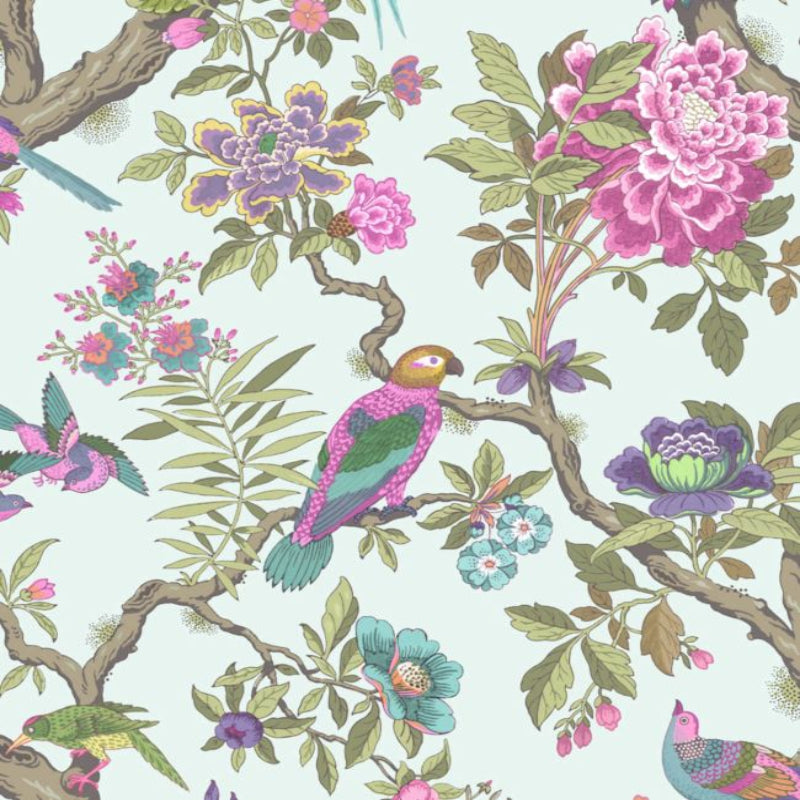 Fontainebleau Wallpaper - Multi on Duck Egg - 99/12051