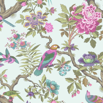 Fontainebleau Wallpaper - Multi on Duck Egg - 99/12051