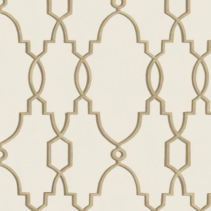 Parterre Wallpaper - Metallic Antique Gold on White - 99/2010