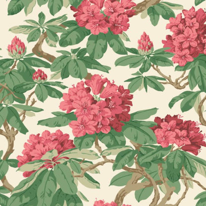 Bourlie Wallpaper - Cerise, Leaf Green on White - 99/4019