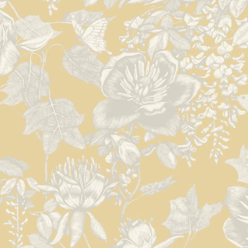 Tivoli Wallpaper - White on Ochre - 99/7029