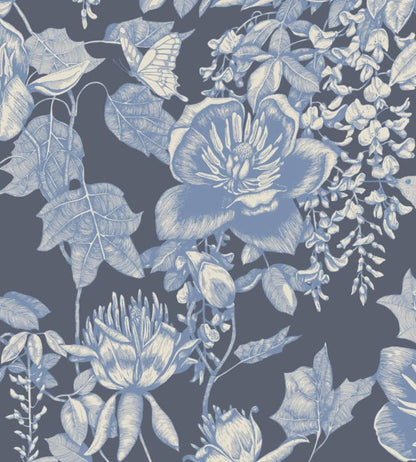 Tivoli Wallpaper - Hyacinth Blue on Midnight - 99/7032