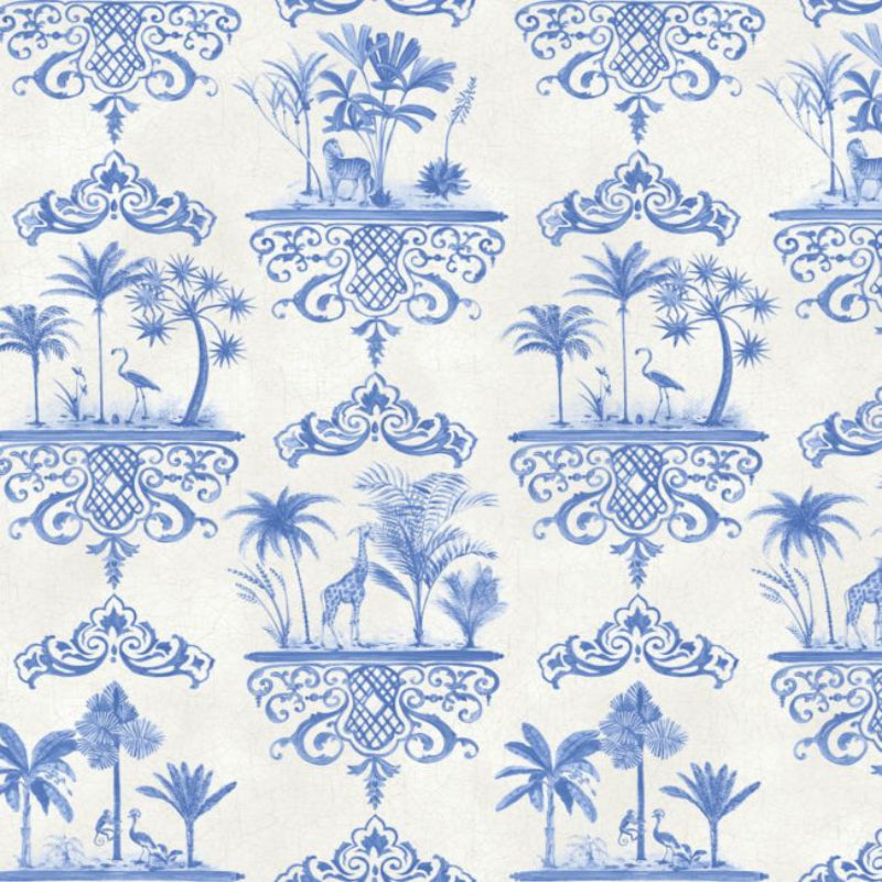 Rousseau Wallpaper - Blue on White - 99/9037