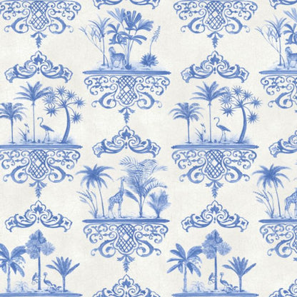 Rousseau Wallpaper - Blue on White - 99/9037