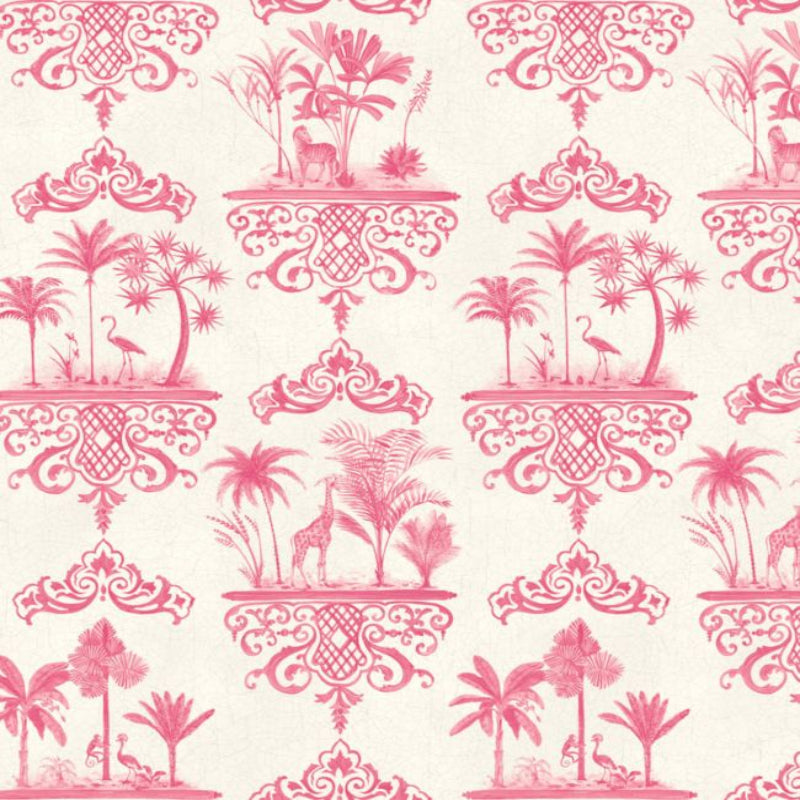 Rousseau Wallpaper - Fuchsia on White - 99/9041