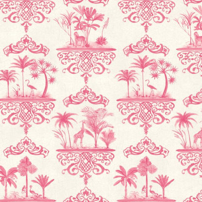 Rousseau Wallpaper - Fuchsia on White - 99/9041
