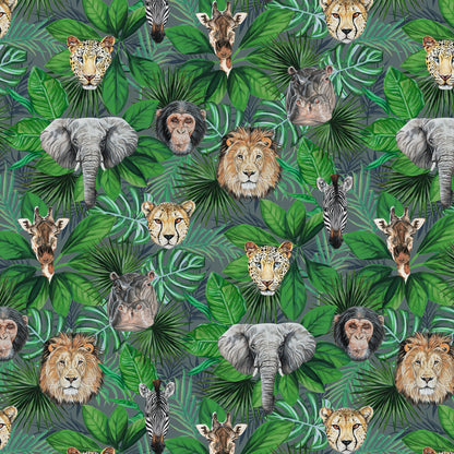 Geoffrey & Friends Wallpaper - Jungle Green - The Graduate Collection