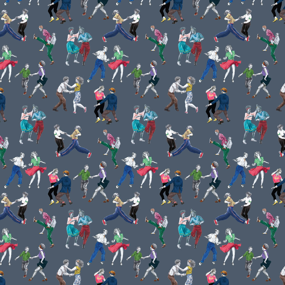 Swing Time Wallpaper - Blue - The Graduate Collection