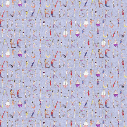 Alphabet People Lilac Fabric