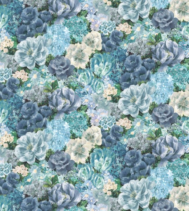 Floribunda Fabric - Blue