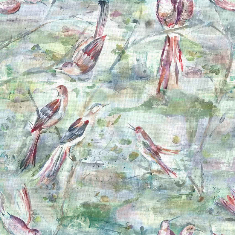 Arabella Coral Linen Fabric