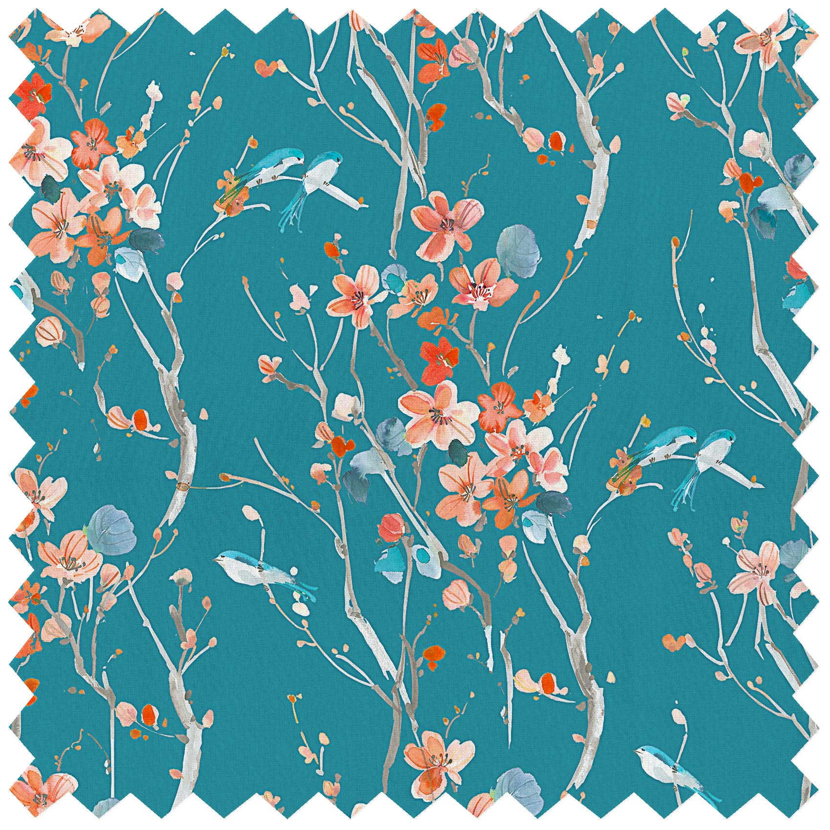 Armathwaite Peach Kingfisher Lomond Pima Lawn Cotton - Dress Fabric