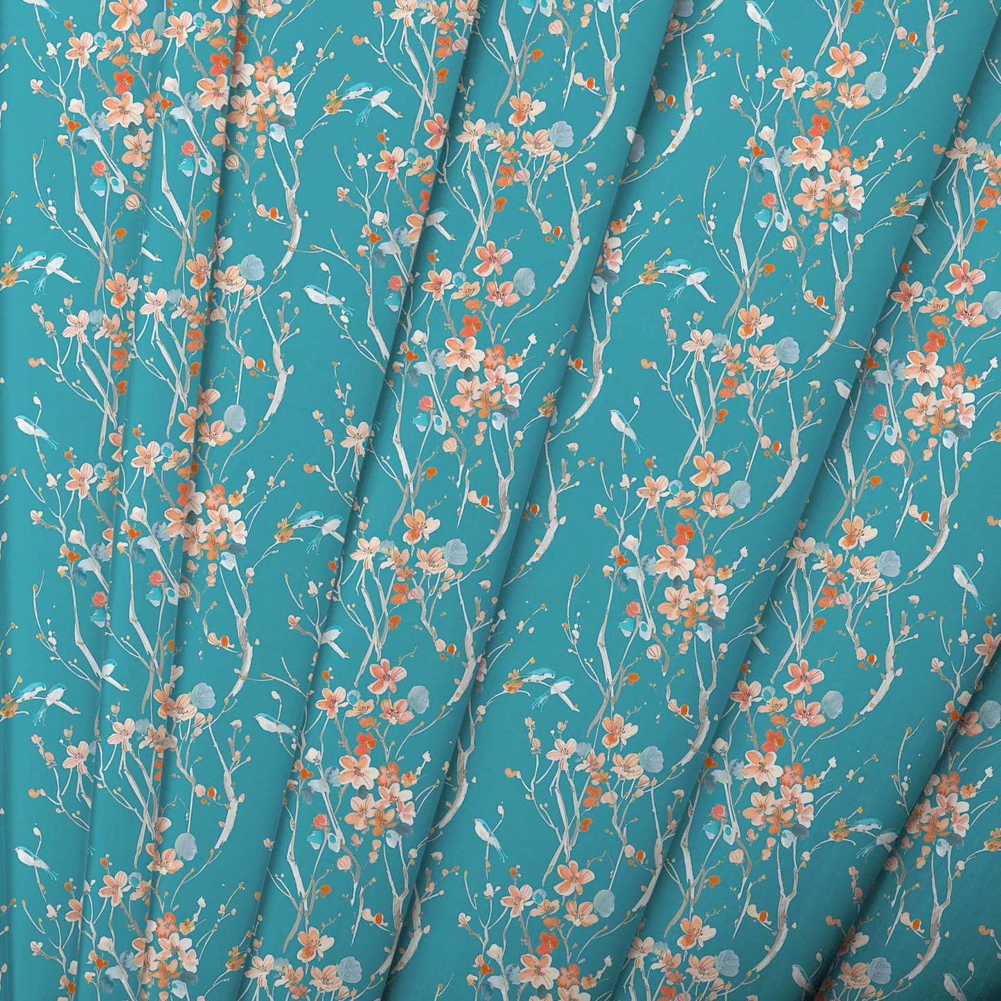 Armathwaite Peach Kingfisher Lomond Pima Lawn Cotton - Dress Fabric