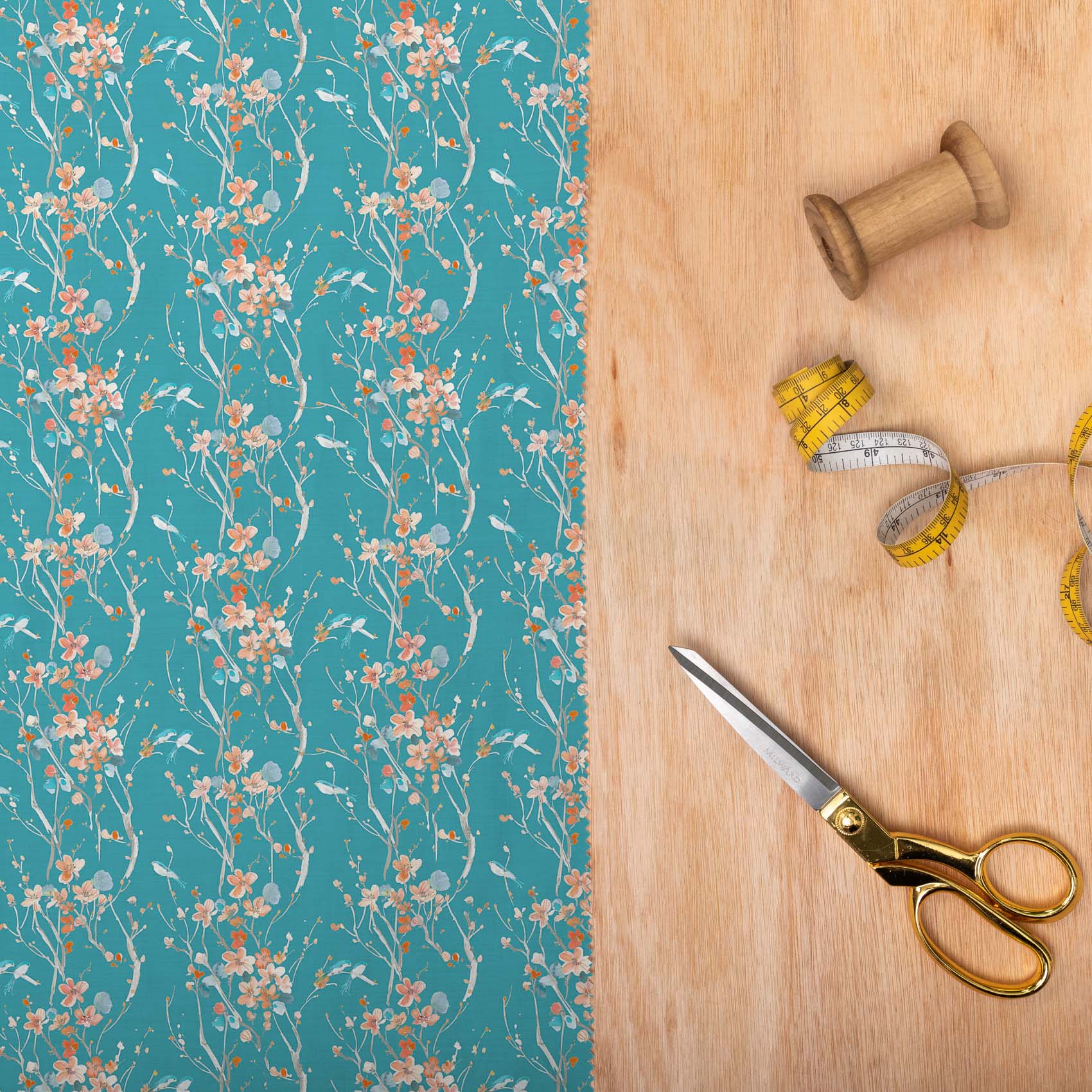 Armathwaite Peach Kingfisher Lomond Pima Lawn Cotton - Dress Fabric