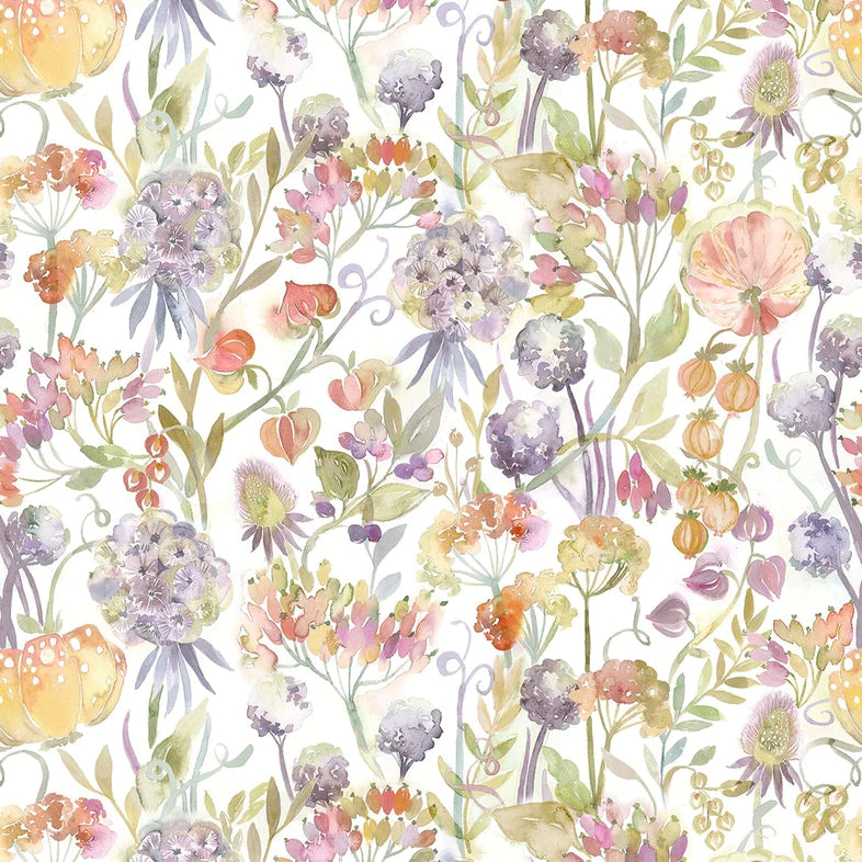 Autumn Floral Cream Fabric