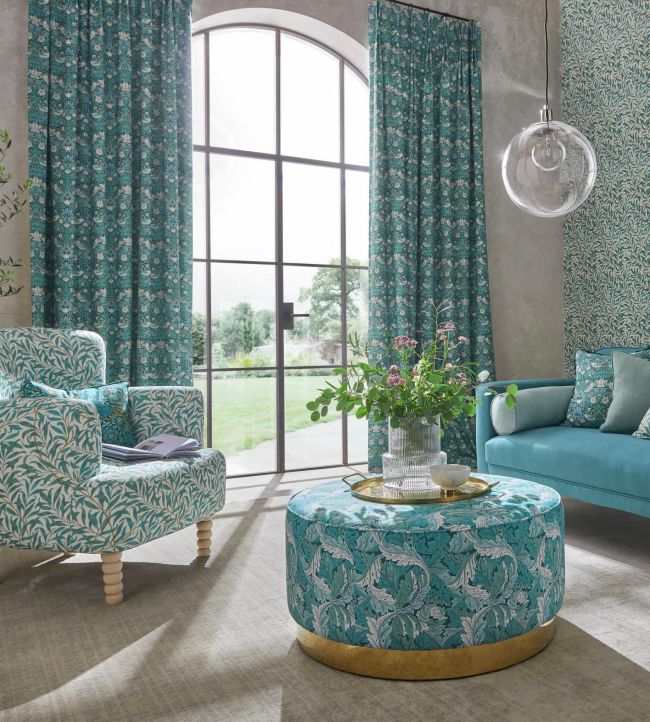 Acanthus Fabric - Denim - F1681/01 - Clarke & Clarke