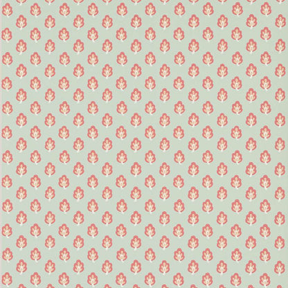 Albie Wallpaper - Aqua/Coral - J187W-01 - Jane Churchill