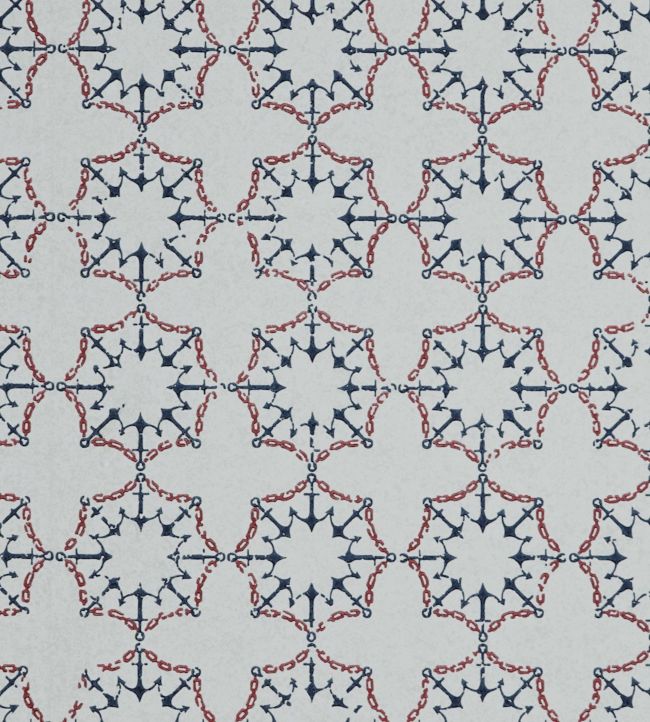 Anchor Tile Wallpaper - Red / White / Blue - BG1000 - 101 - Barneby Gates