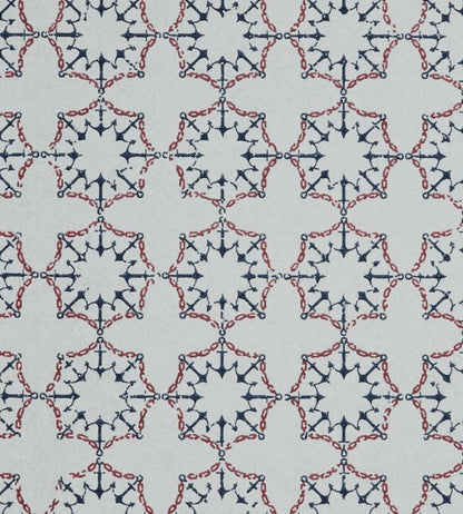 Anchor Tile Wallpaper - Red / White / Blue - BG1000 - 101 - Barneby Gates