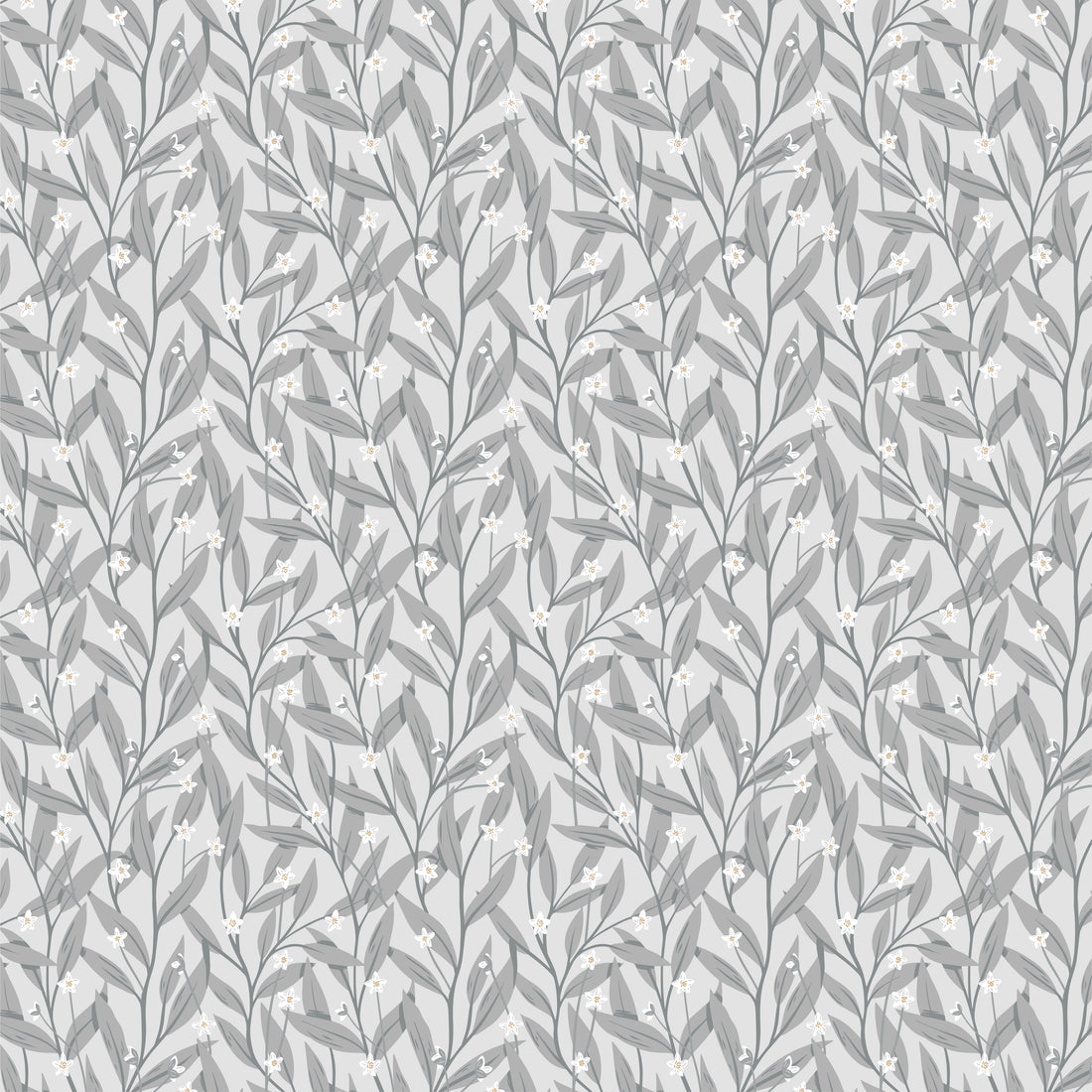 Anemone Wallpaper - Blue Grey - Summer Gray
