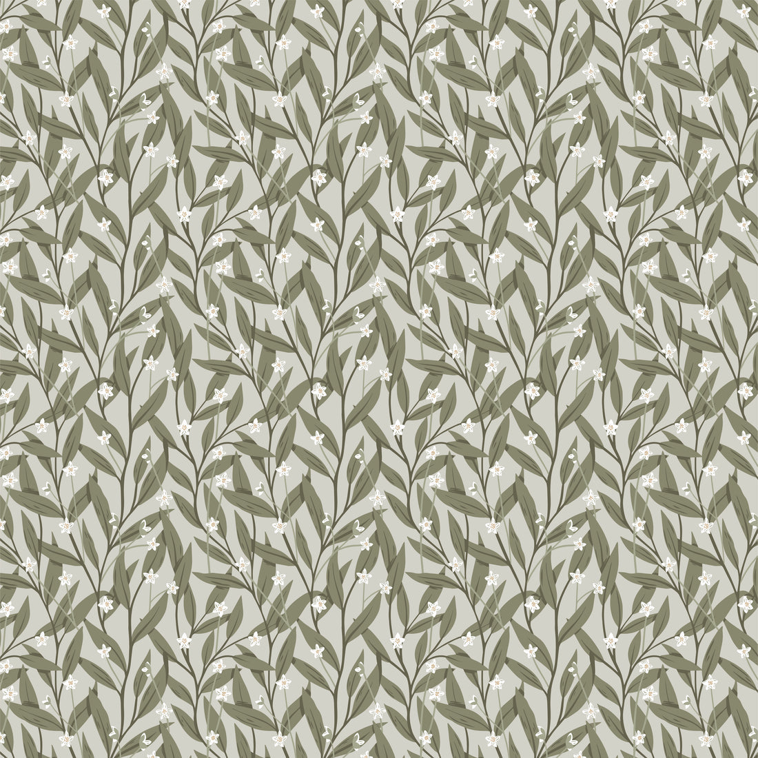 Anemone Wallpaper - Dark Green - Summer Gray
