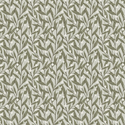 Anemone Wallpaper - Dark Green - Summer Gray
